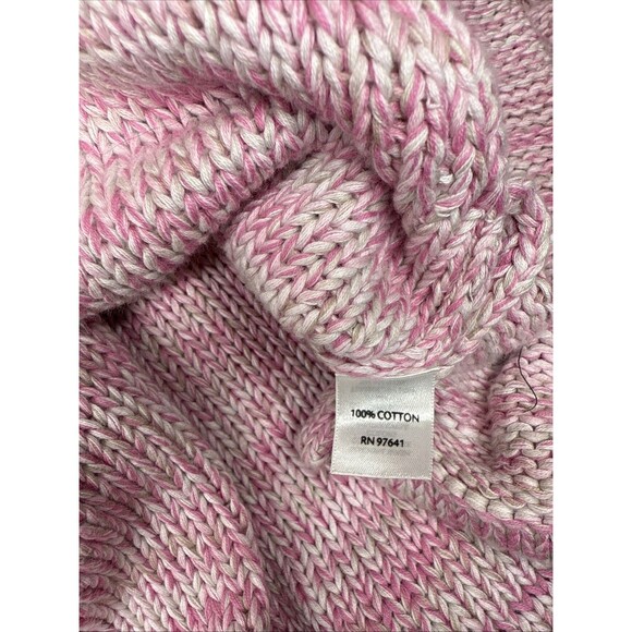 NWT J Jill Sweater Tunic Pink White Marled Knit Size XL 100% Cotton - Picture 9 of 9